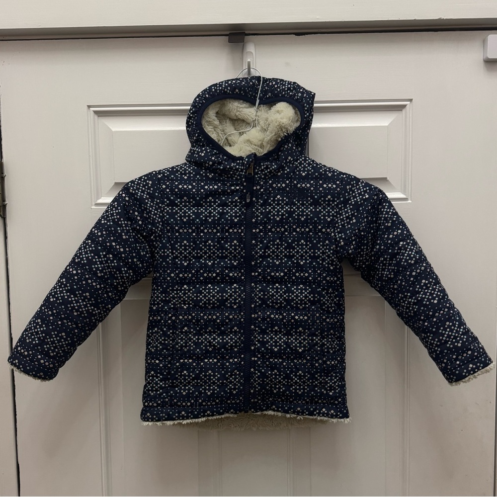 The North Face MossbudReversible Mossbud swirl jacket - BLUE SPARKLE GEO PRINT